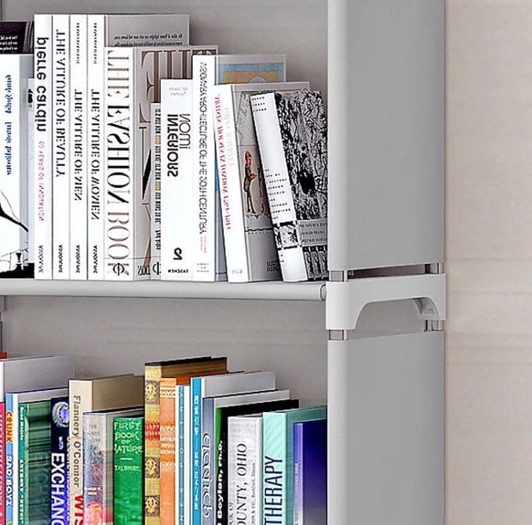 Non Wowen Fabric 4 Layer Simple Bookshelf, Stainless Steel Easy Moving Assembled Shelf, Clothes Toys Rack, Plastic Books Storage Cabinet Non Wowen Fabric 4 Layer Simple Bookshelf, Stainless Steel Easy Moving Assembled Shelf, Clothes Toys Rack, Plastic Books Storage Cabinet
